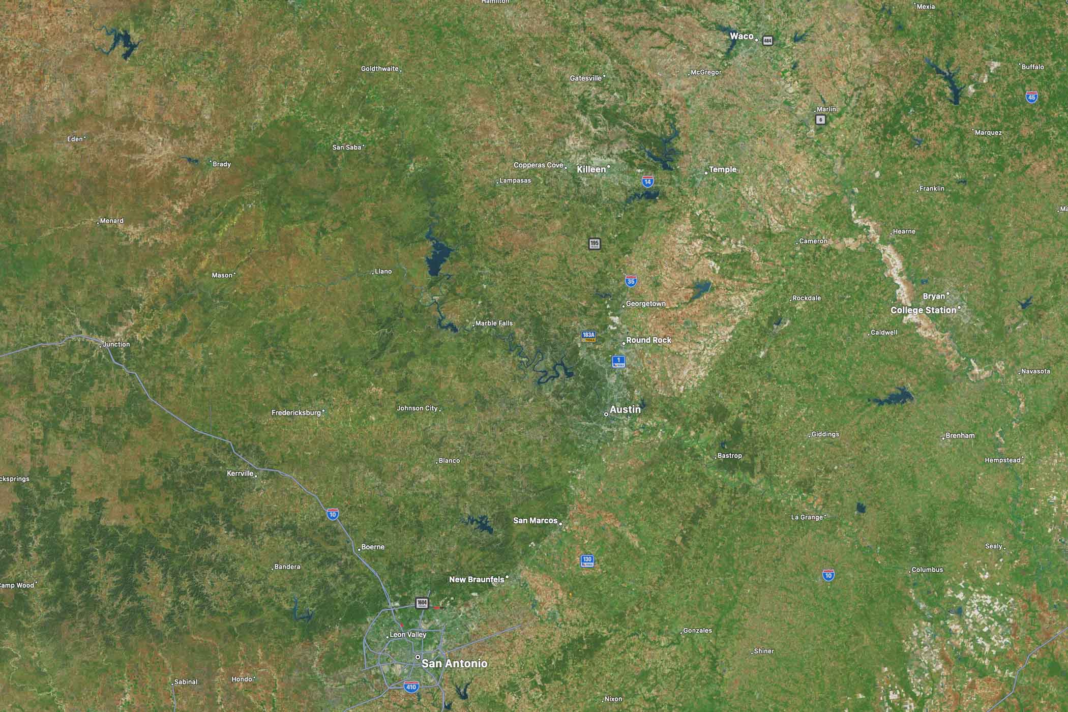 Central Texas Map